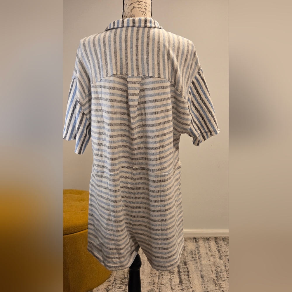 Free People Striped Button-Up Romper Size M. - Picture 4 of 15